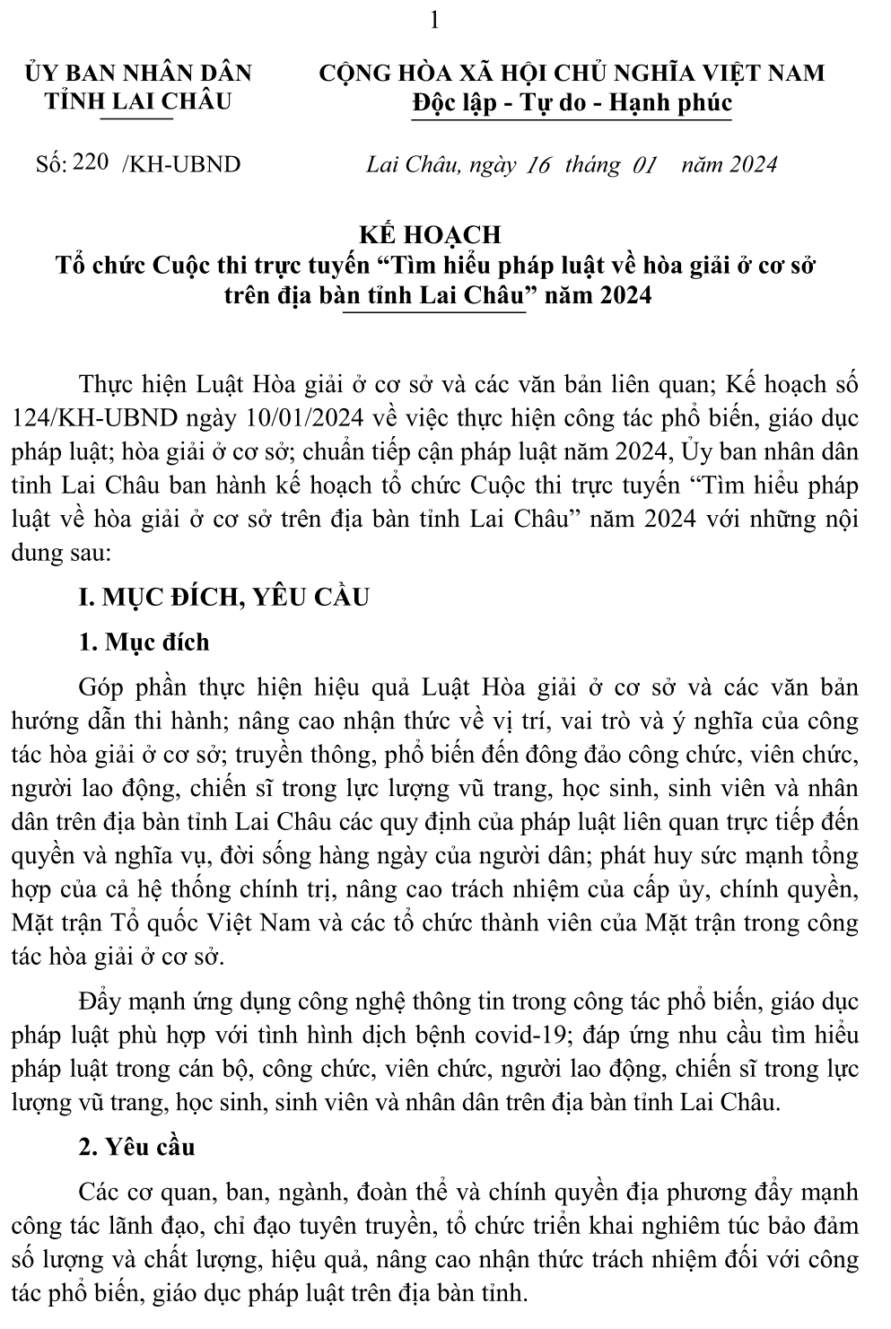 kế hoạch cuộc thi trực tuyến 01